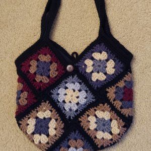 Handmade granny square hobo bag